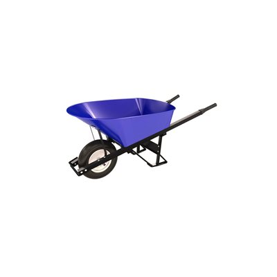 Steel Tray Wheel Barrow - 6 Cu Ft - Single Ribbed Tire Steel Handle