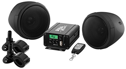 Boss Motorcycle/UTV Speaker and Amplifier System USB/SD/FM 3" Waterproof Speakers black