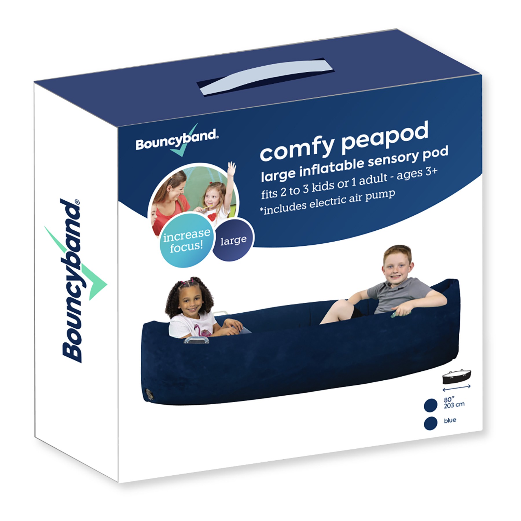 Comfy Peapod, Inflatable Sensory Pod , 80", Blue