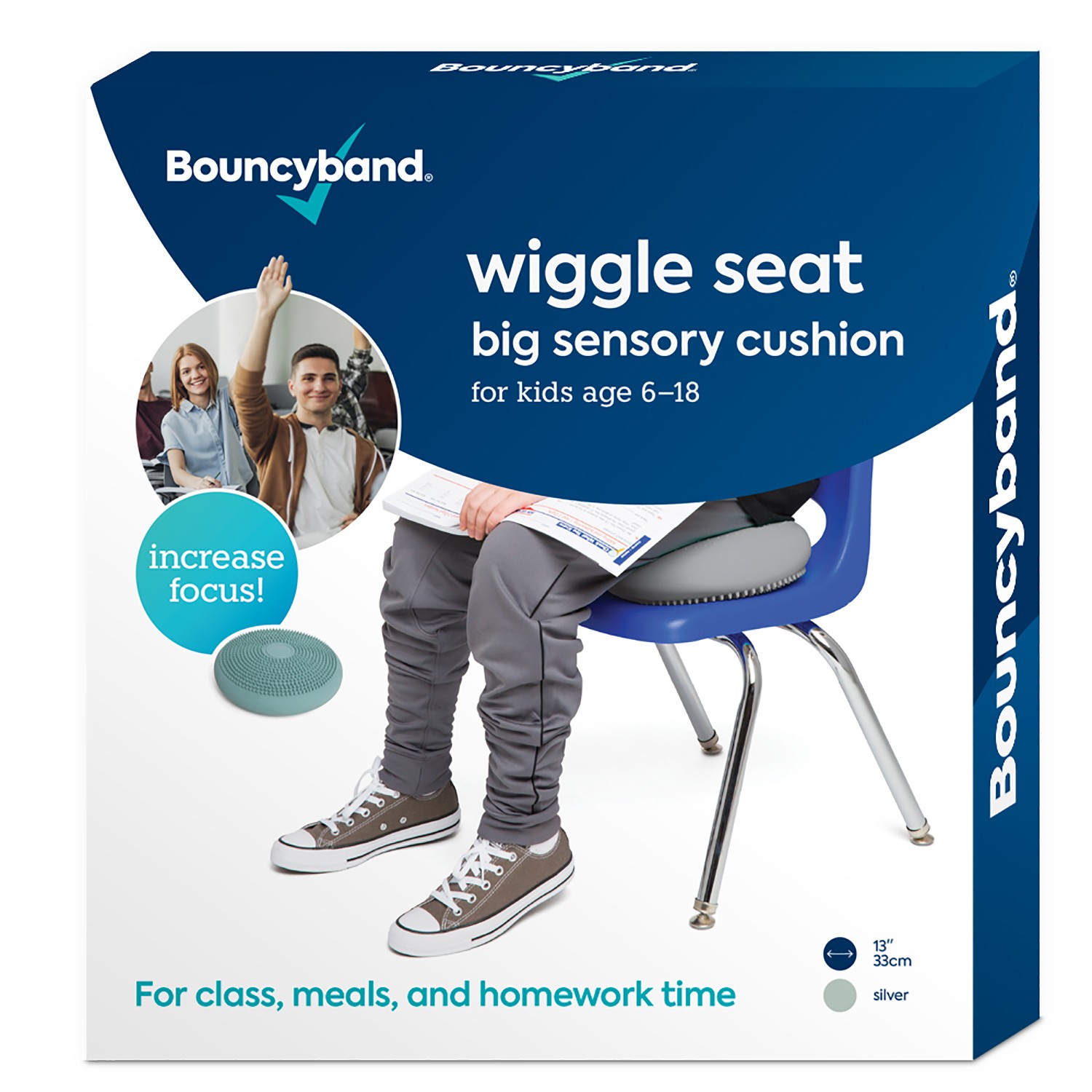 Big Wiggle Seat Sensory Cushion, Silver