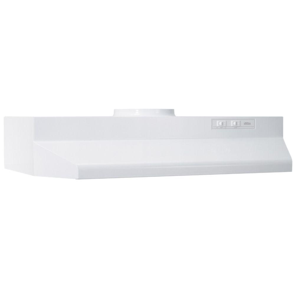 30" Range Hood, 2-Speed Rocker, Light, 190 CFM