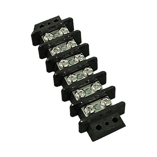 Terminal Strip, 30 Amp, 6 Positions w/Screw, Black