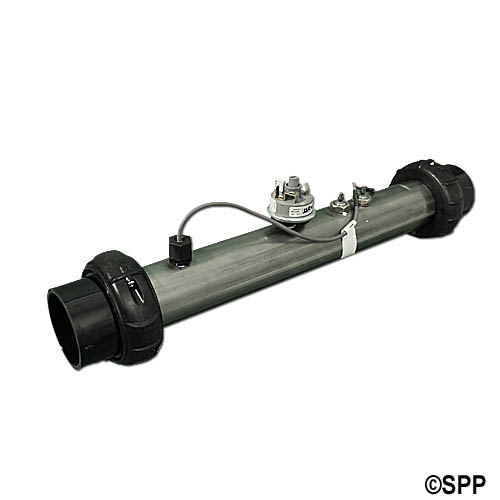 Heater Assembly, Balboa, Value/1000/2000LE, 5.5kW, 230V, 2" x 15"Long, w/Hi-Limit Sensor, 1.25 Psi Pressure Switch, Tailpieces