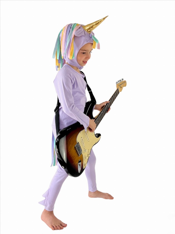 Unicorn Pajama Costume 4/5T Lavender Hat + Tail + PJ