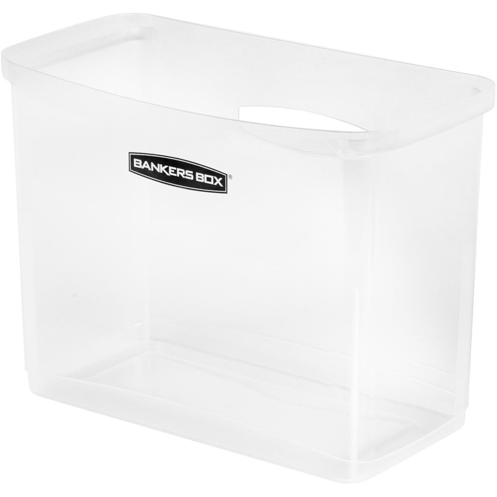 Bankers Box Portable Open Desktop Plastic File Box, Clear Organizer Bin, Side Handles, 6pk - Desktop - Hanging Rail, Handle, Dur