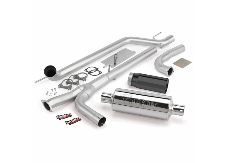 MONSTER EXHAUST SYSTEM, S/S-BLACK TIP - 2004-2014 NISSAN 5.6L TITAN, ALL