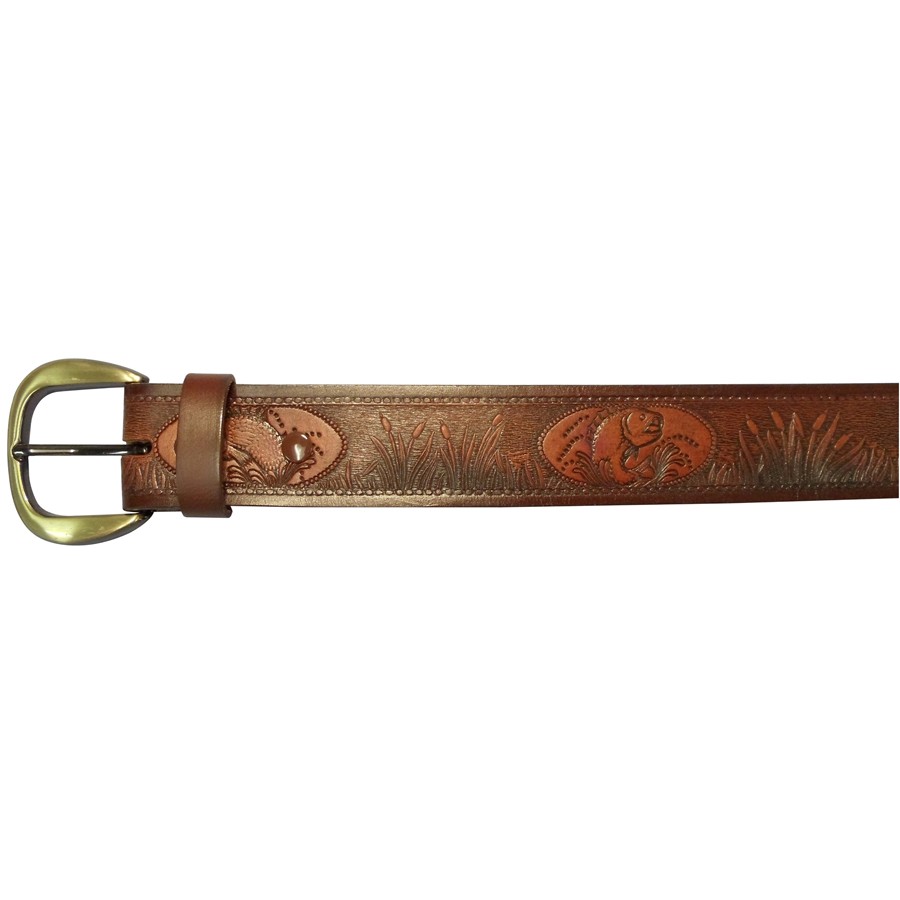 32 Inch Brown Embossed,Fish Belt