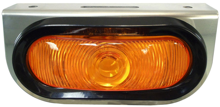 SS MOUNT W/6.5" OVAL AMBER LIGHT & WIRING HARNESS