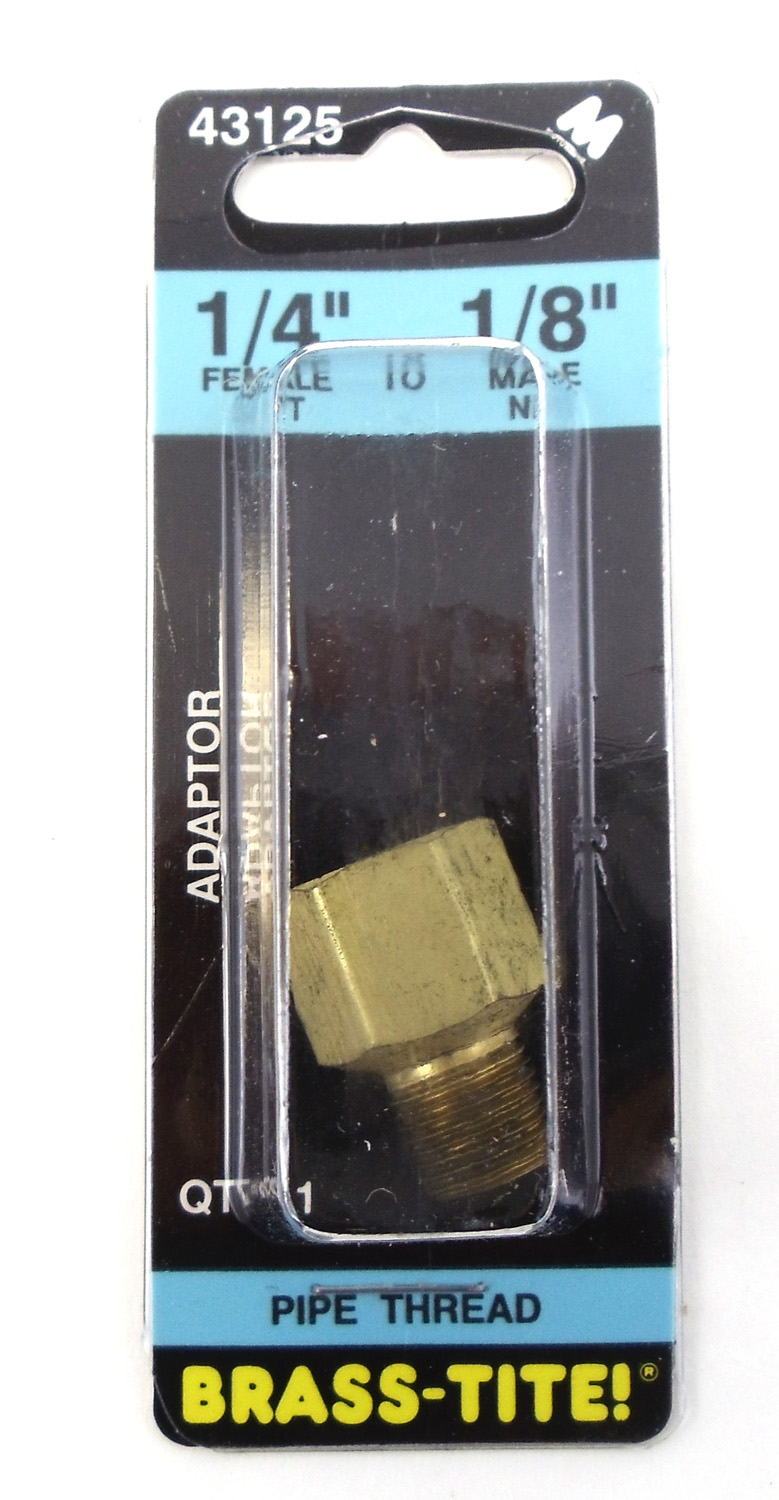 1/4" Female To 1/8" Male Reducing Adaptor (Brass)