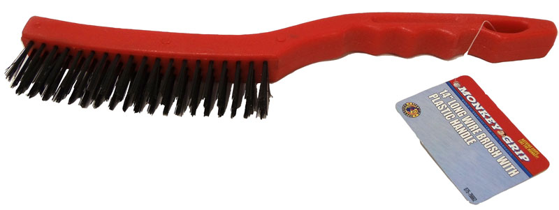 14" Wire Brush Plastic Handle Monkey Grip