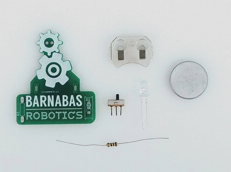 Barnabas LED Badge: Learn To Solder LED and Switch Kit