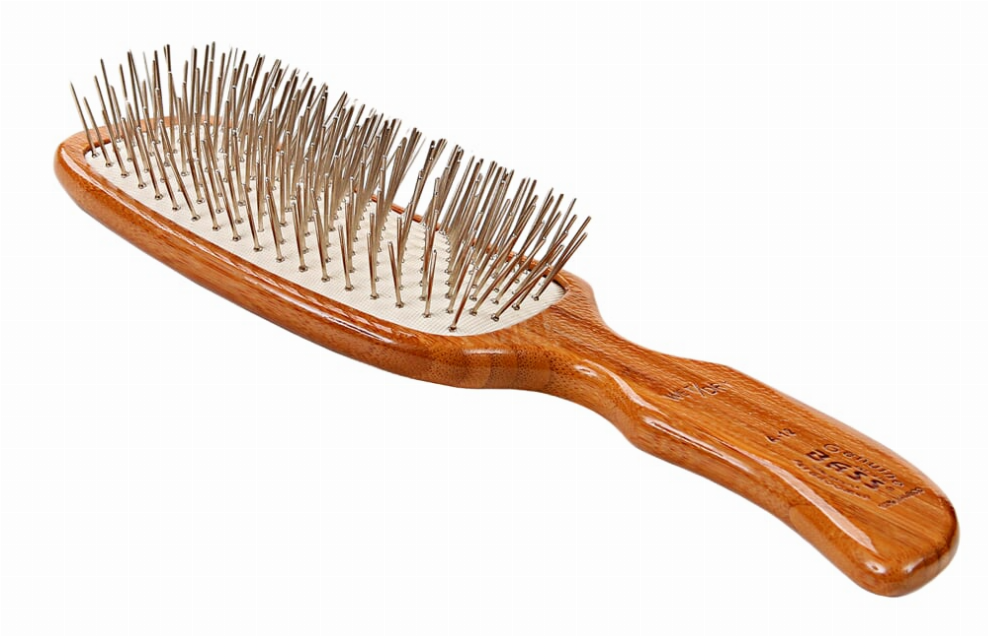 Bass Brushes- Style & Detangle Pet Brush - Dark Bamboo1Semi "S" Style