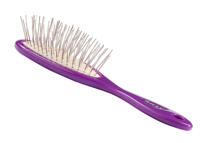 Bass Brushes- Style & Detangle Pet Brush - Royal PurpleOval