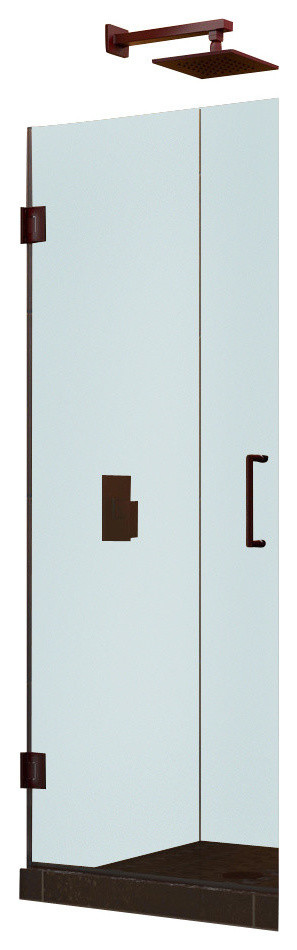 DreamLine Unidoor 28 in. W x 72 in. H Frameless Hinged Shower Door, Clear Glass, in Chrome