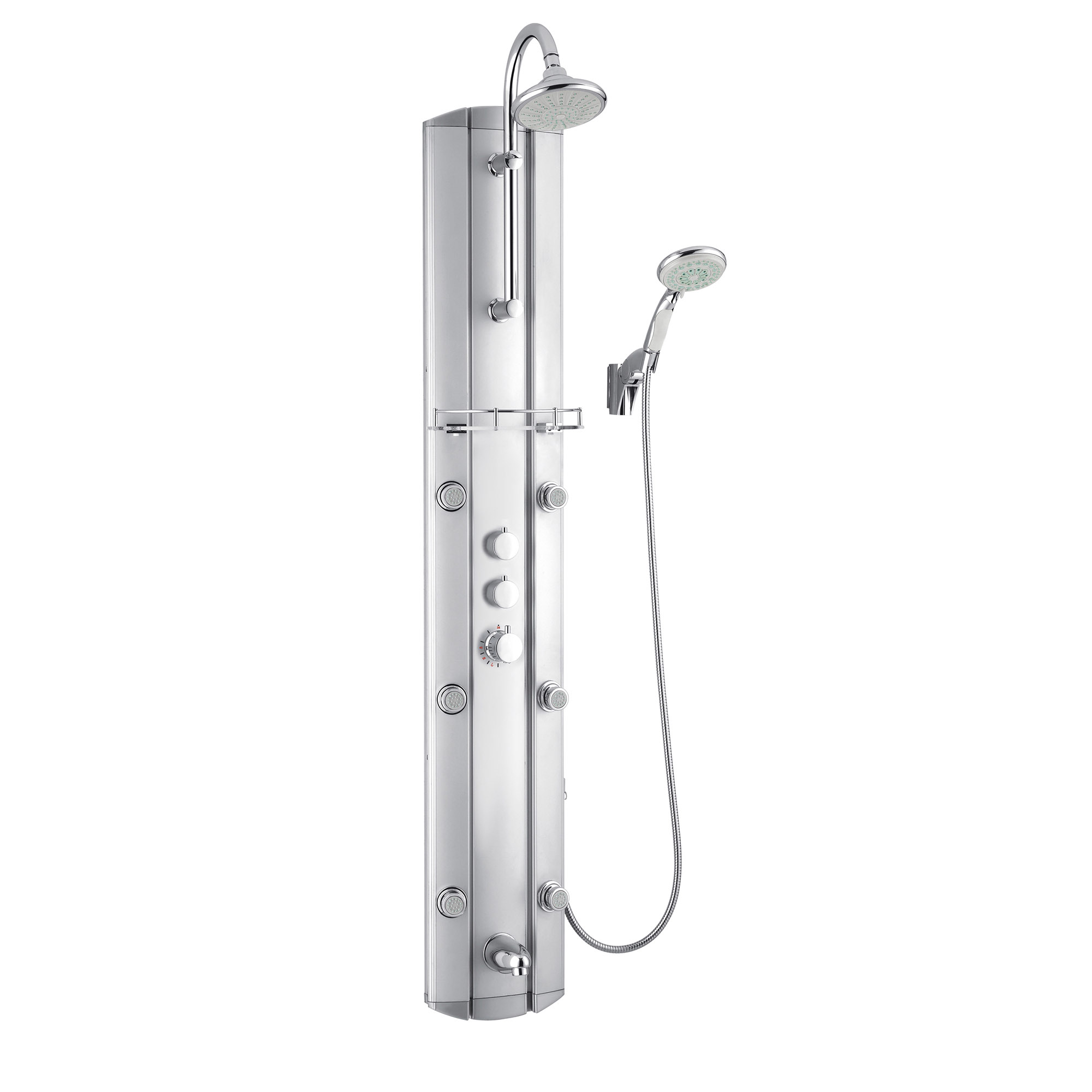 DreamLine Hydrotherapy Shower Column, Anodized Aluminum Body In Satin Finish