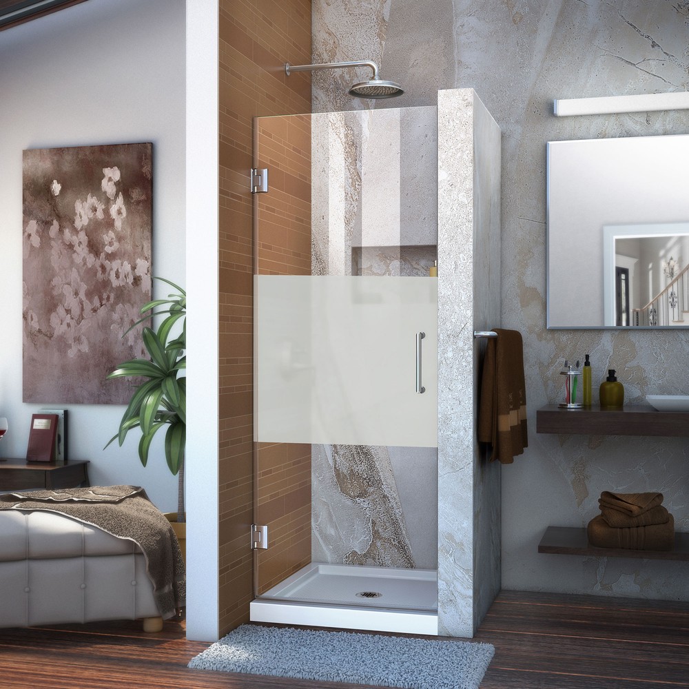 Unidoor 40 to 41" Frameless Hinged Shower Door, Clear 3/8" Glass Door, Oil Rubbed Bronze