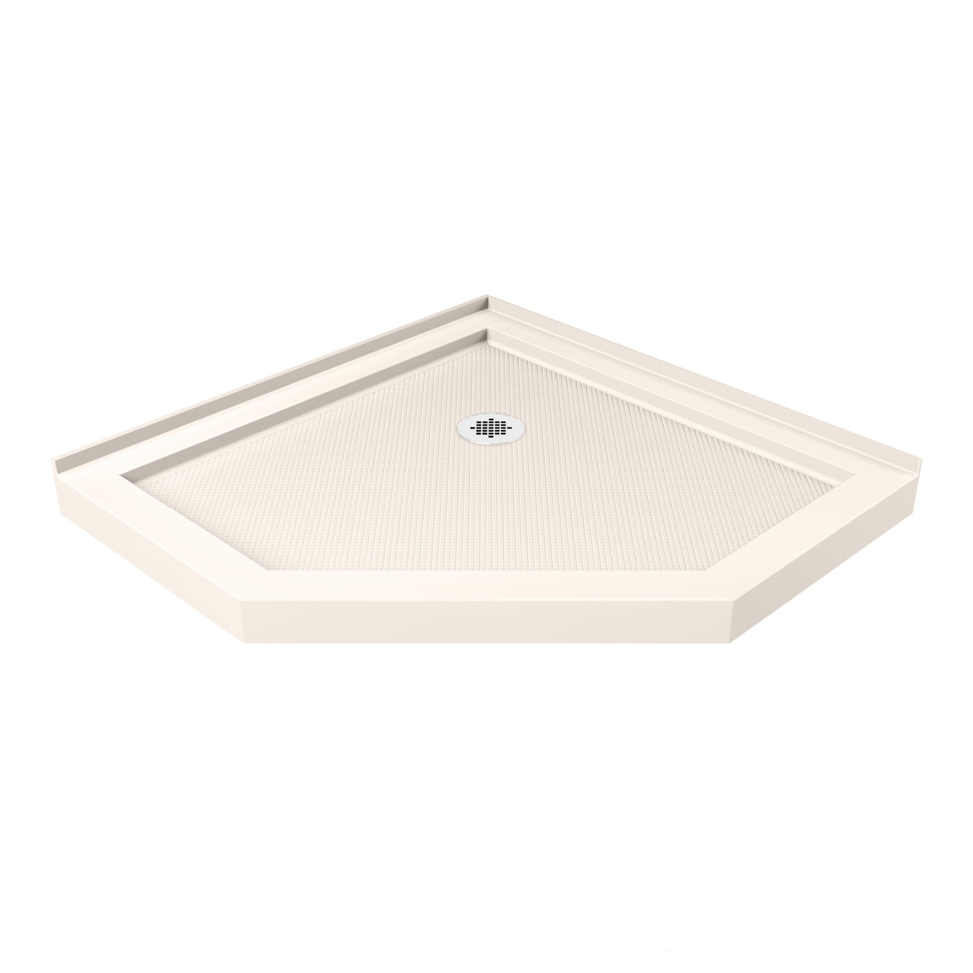 DreamLine SlimLine 36 in. D x 36 in. W x 2 3/4 in. H Corner Drain Neo-Angle Shower Base in White