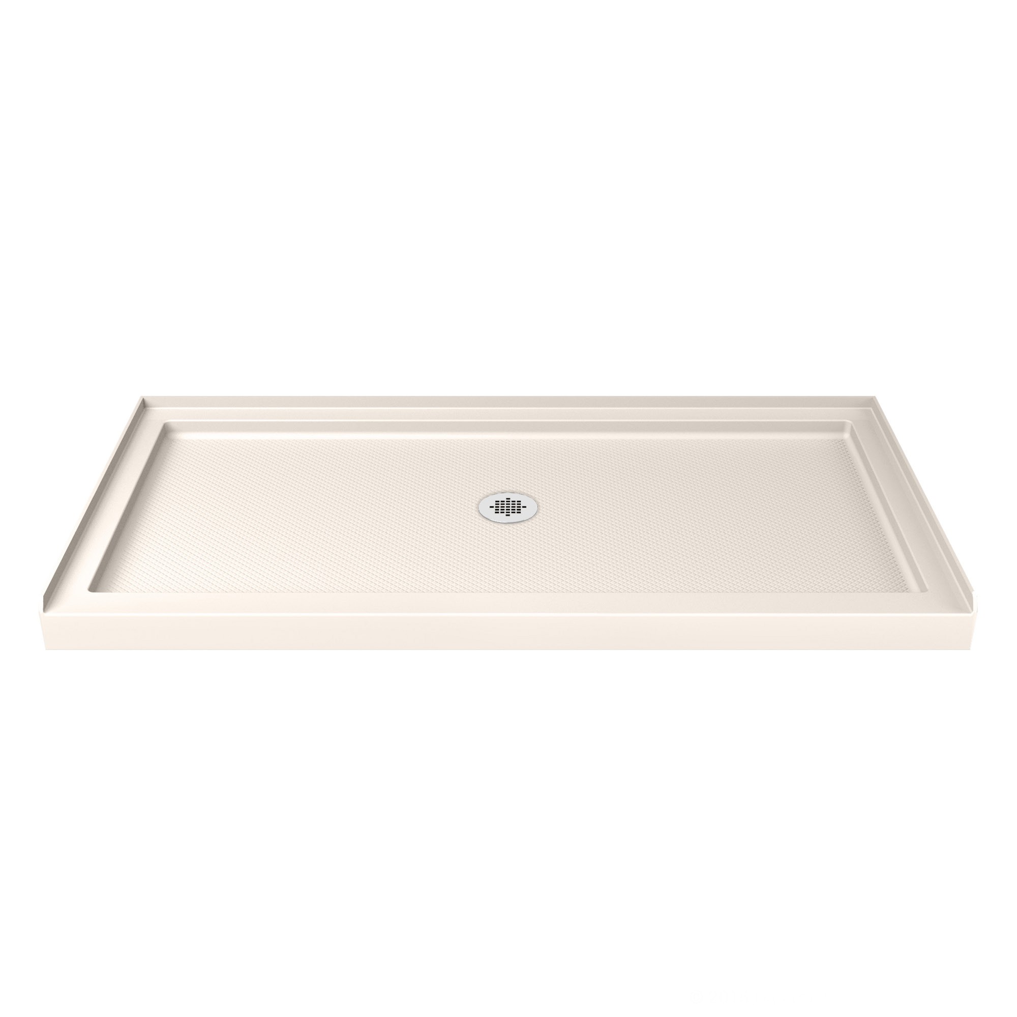 DreamLine SlimLine 36 in. D x 60 in. W x 2 3/4 in. H Center Drain Single Threshold Shower Base in White