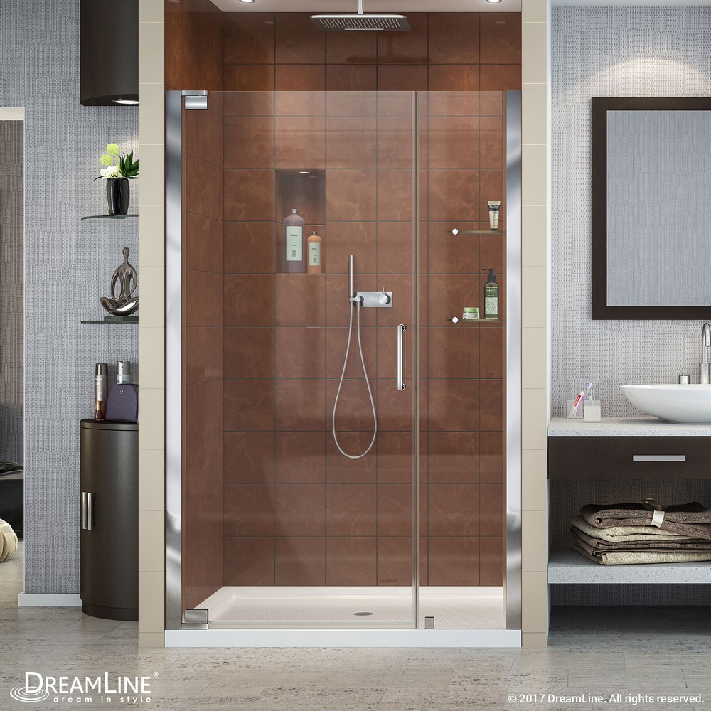 Elegance 30-1/2 to 32-1/2 in. W x 72 in. H Pivot Shower Door, Oil Rubbed Bronze