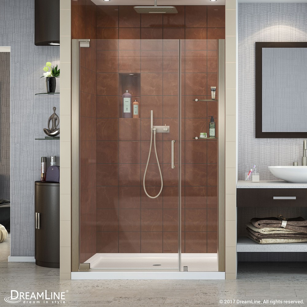 Elegance 54-1/2 to 56-1/2 in. W x 72 in. H Pivot Shower Door, Oil Rubbed Bronze