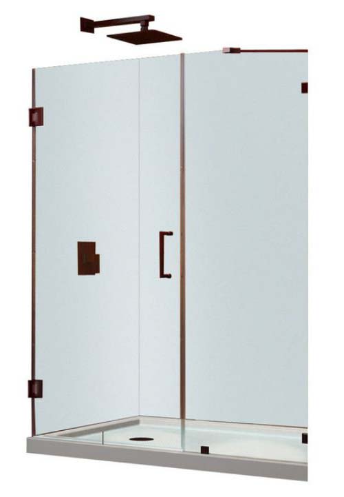 UnidoorLux 45 in. W x 72 in. H Hinged Shower Door, Oil Rubbed Bronze Finish