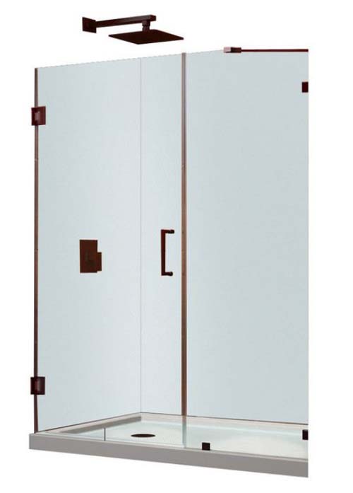 UnidoorLux 49 in. W x 72 in. H Hinged Shower Door, Oil Rubbed Bronze Finish