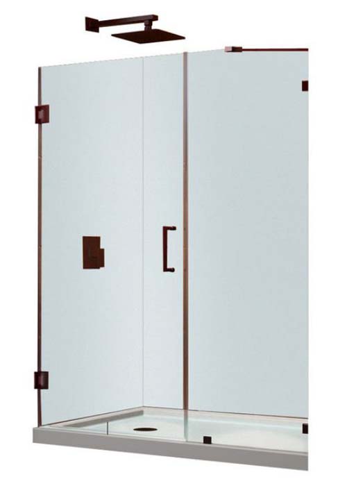 UnidoorLux 50 in. W x 72 in. H Hinged Shower Door, Oil Rubbed Bronze Finish