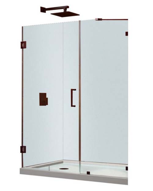 UnidoorLux 51 in. W x 72 in. H Hinged Shower Door, Oil Rubbed Bronze Finish