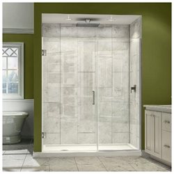 Unidoor Plus 30-1/2 to 31 in. W x 72 in. H Hinged Shower Door, Chrome Finish