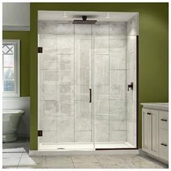 Unidoor Plus 29-1/2 to 30 in. W x 72 in. H Hinged Shower Door, Oil Rubbed Bronze