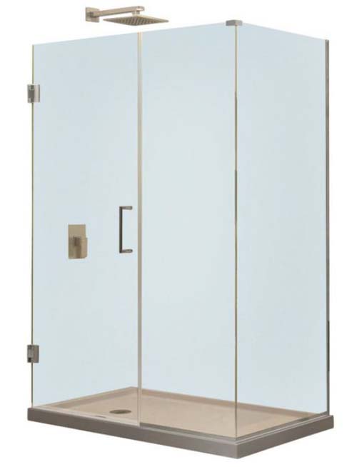 Unidoor Plus 31" x 30-3/8" x 72" Hinged Shower Enclosure, Brushed Nickel