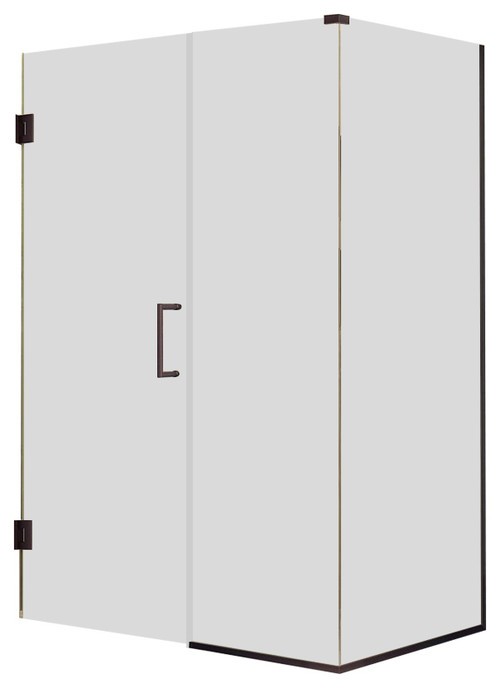 Unidoor Plus 31" x 34-3/8" x 72" Hinged Shower Enclosure, Oil Rubbed Bronze