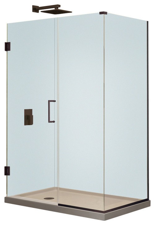 Unidoor Plus 32" x 34-3/8" x 72" Hinged Shower Enclosure, Oil Rubbed Bronze