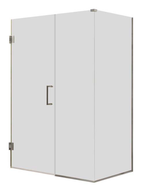 Unidoor Plus 33 in. W x 34-3/8 in. D x 72 in. H Hinged Shower Enclosure, Chrome