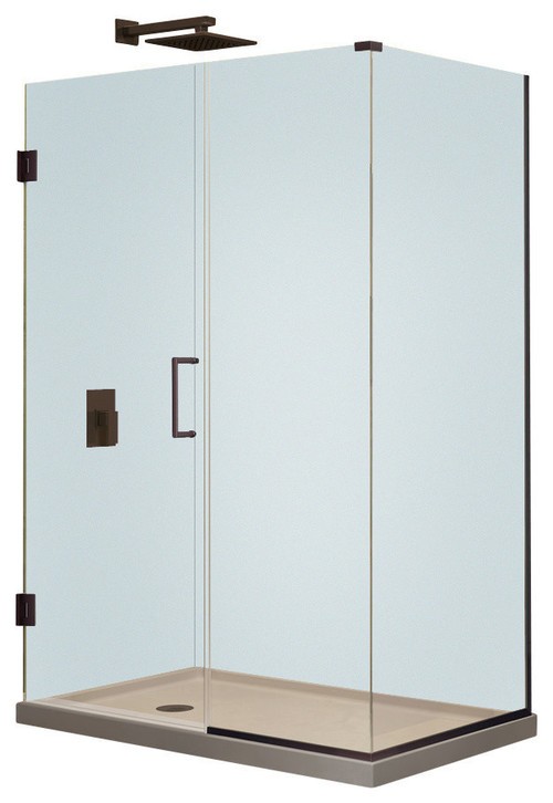 Unidoor Plus 36-1/2" x 34-3/8" x 72" Hinged Shower Enclosure, Oil Rubbed Bronze