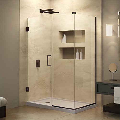 Unidoor Plus 54" x 30-3/8" x 72" Hinged Shower Enclosure, Oil Rubbed Bronze