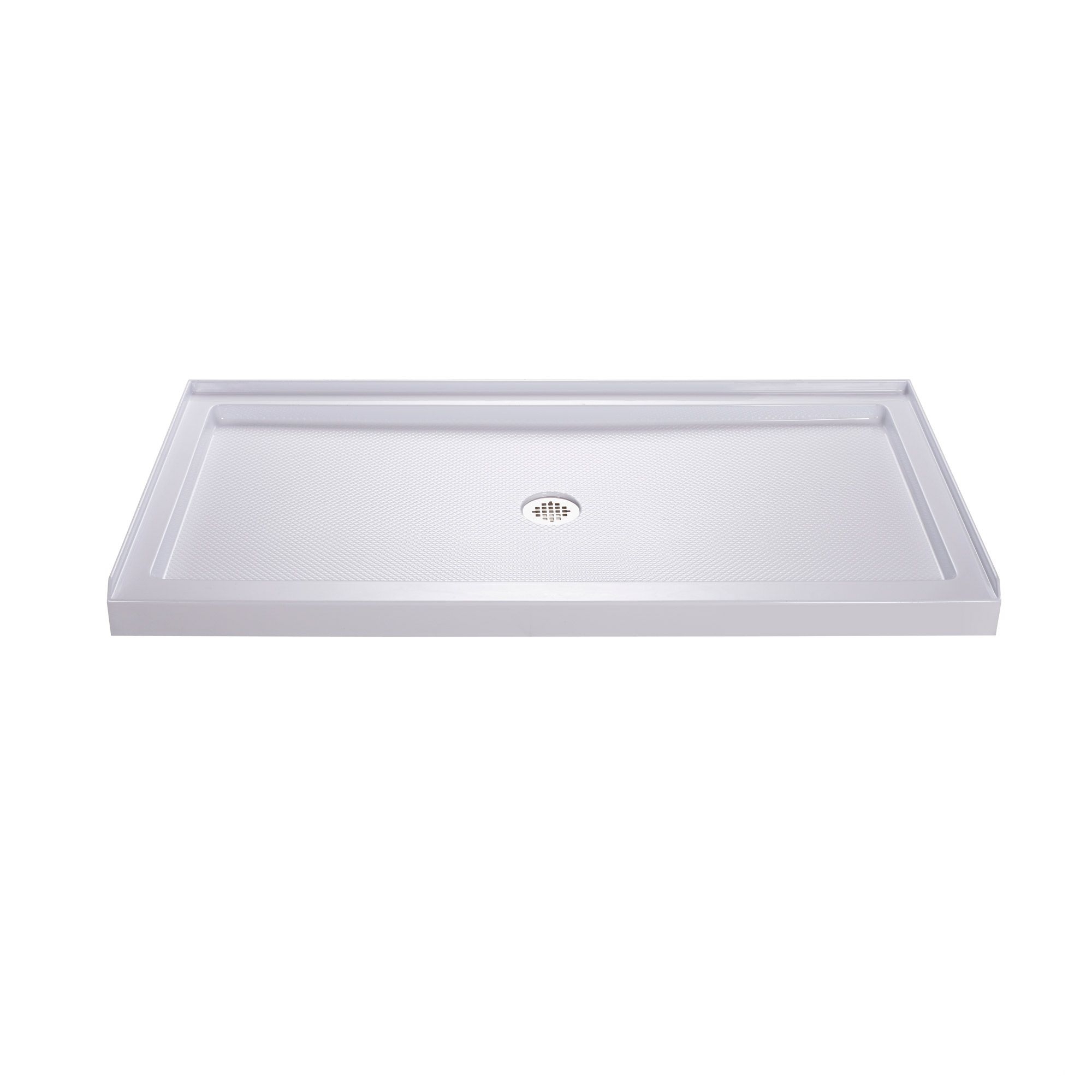 DreamLine SlimLine 32 in. D x 32 in. W x 2 3/4 in. H Center Drain Single Threshold Shower Base in Biscuit