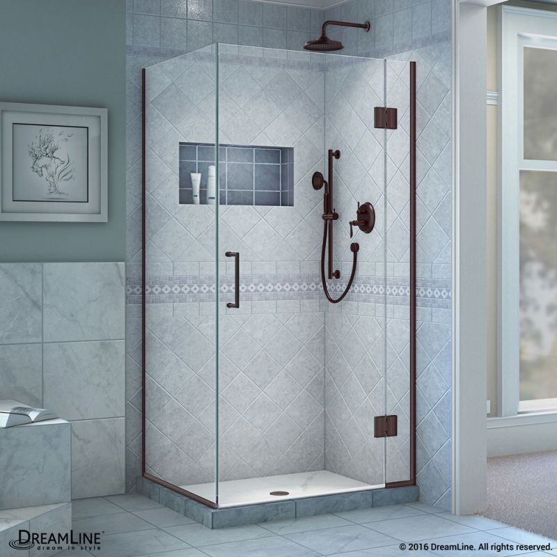 DreamLine Unidoor-X 29 3/8 in. W x 30 in. D x 72 in. H Hinged Shower Enclosure in Oil Rubbed Bronze