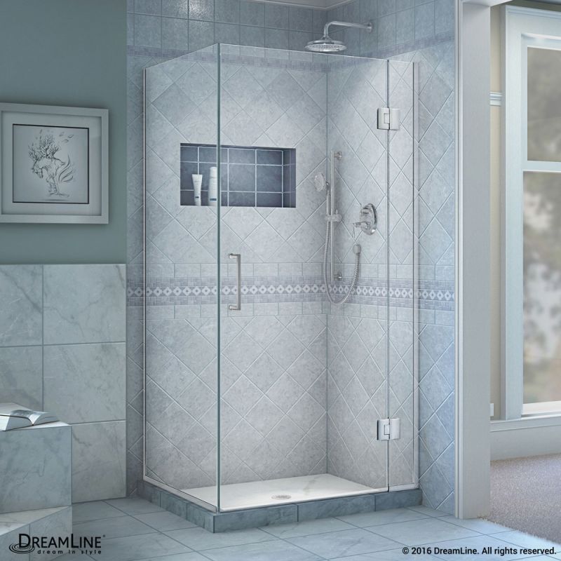 DreamLine Unidoor-X 33 3/8 in. W x 34 in. D x 72 in. H Hinged Shower Enclosure in Chrome