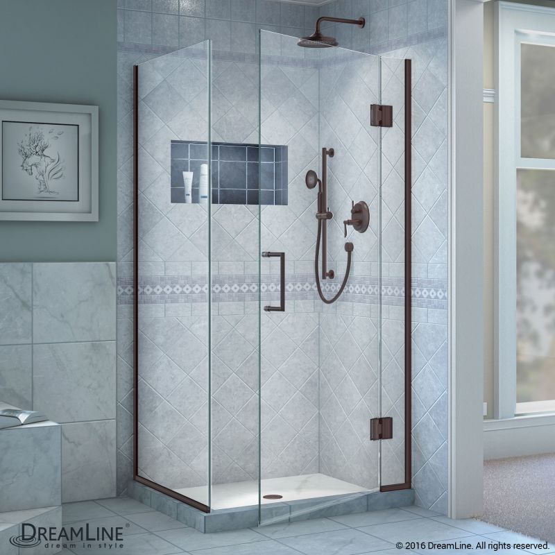 DreamLine Unidoor-X 35 3/8 in. W x 30 in. D x 72 in. H Hinged Shower Enclosure in Oil Rubbed Bronze