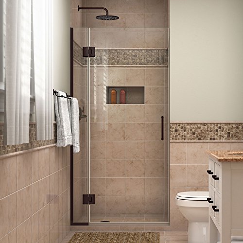 DreamLine Unidoor-X 29 in. W x 72 in. H Frameless Hinged Shower Door in Oil Rubbed Bronze