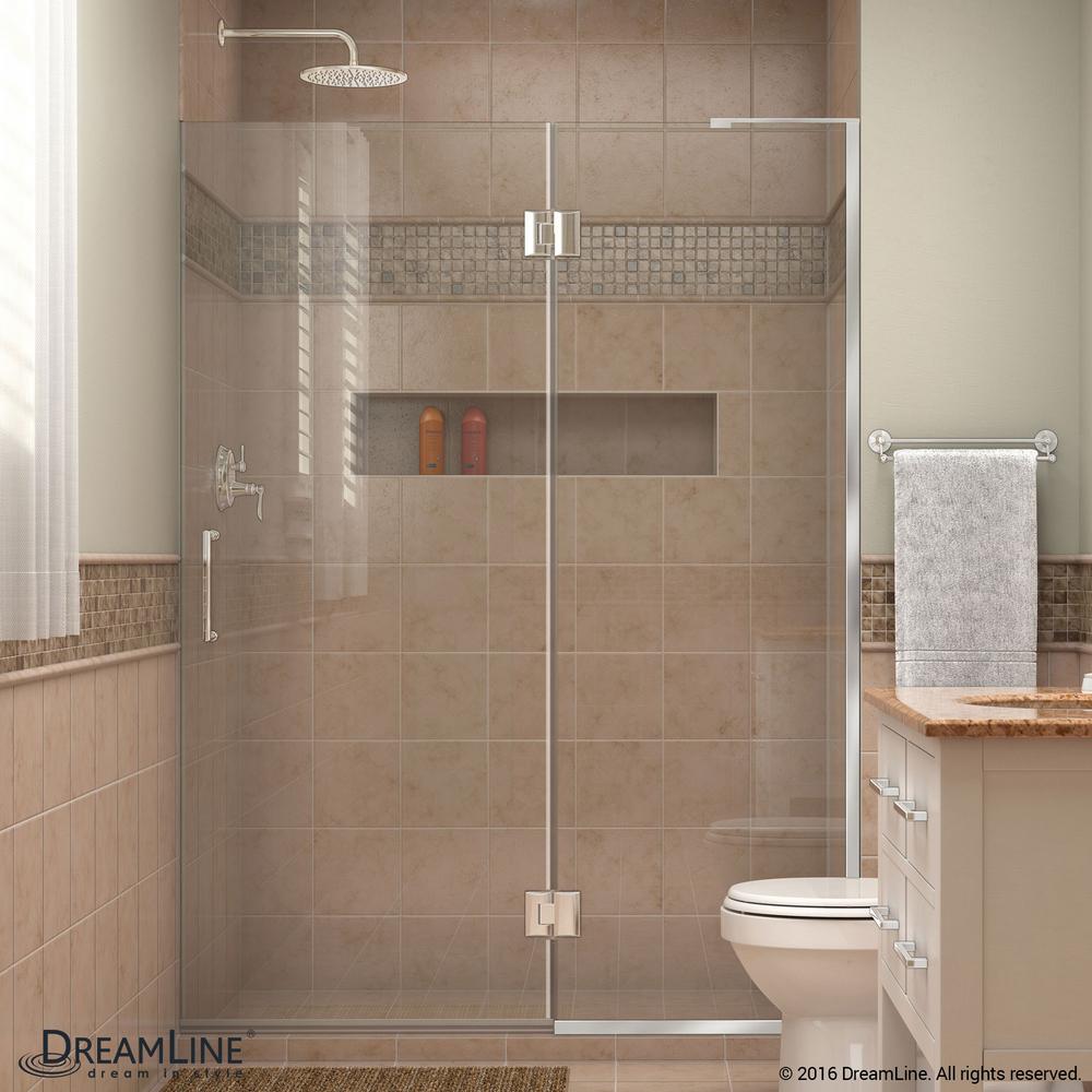 DreamLine Unidoor-X 48 in. W x 72 in. H Frameless Hinged Shower Door in Chrome