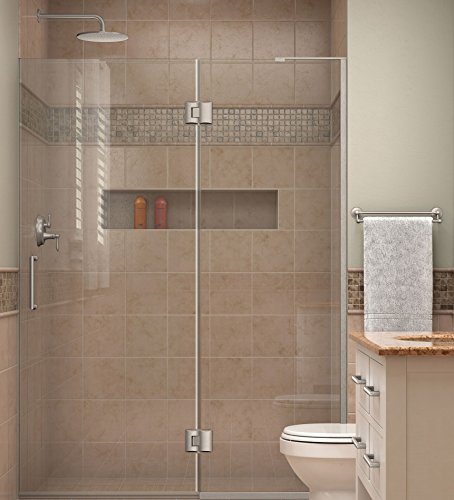 DreamLine Unidoor-X 50 in. W x 72 in. H Frameless Hinged Shower Door in Brushed Nickel