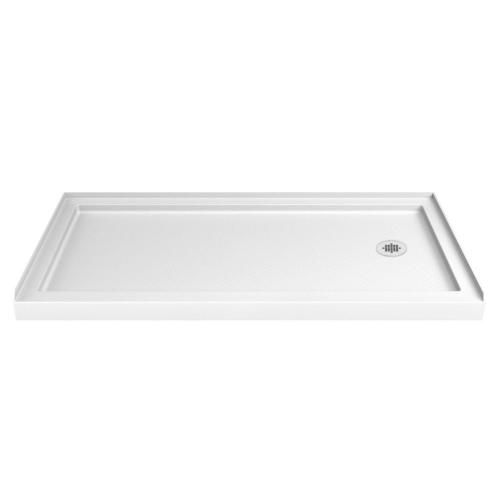 DreamLine SlimLine 36 in. D x 60 in. W x 2 3/4 in. H Left Drain Single Threshold Shower Base in Black