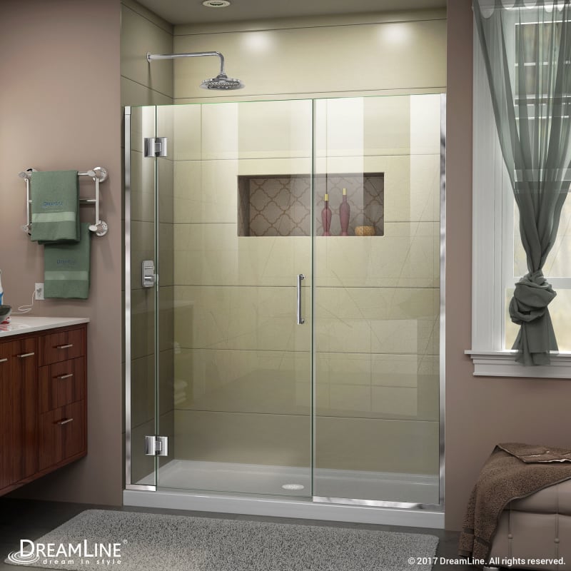 DreamLine Unidoor-X 54-54 1/2 in. W x 72 in. H Frameless Hinged Shower Door in Satin Black