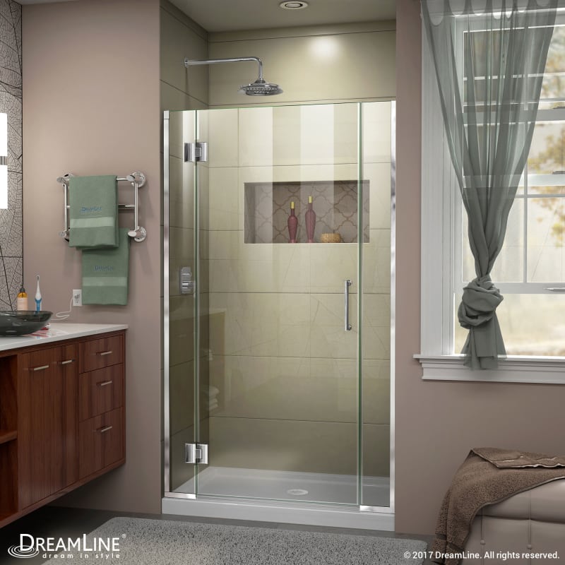 DreamLine Unidoor-X 39-39 1/2 in. W x 72 in. H Frameless Hinged Shower Door in Satin Black