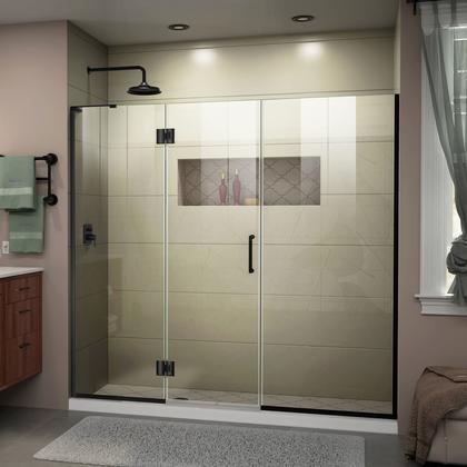 DreamLine Unidoor-X 72 1/2-73 in. W x 72 in. H Frameless Hinged Shower Door in Satin Black