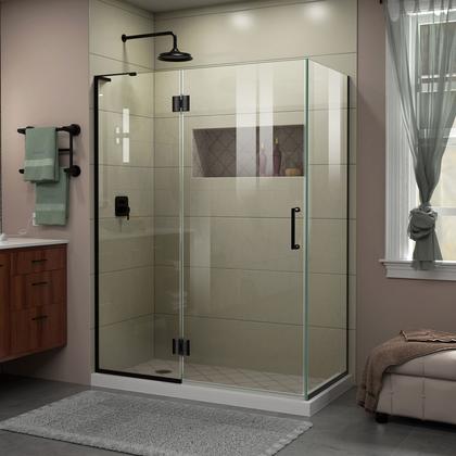 DreamLine Unidoor-X 47 3/8 in. W x 30 in. D x 72 in. H Hinged Shower Enclosure in Satin Black