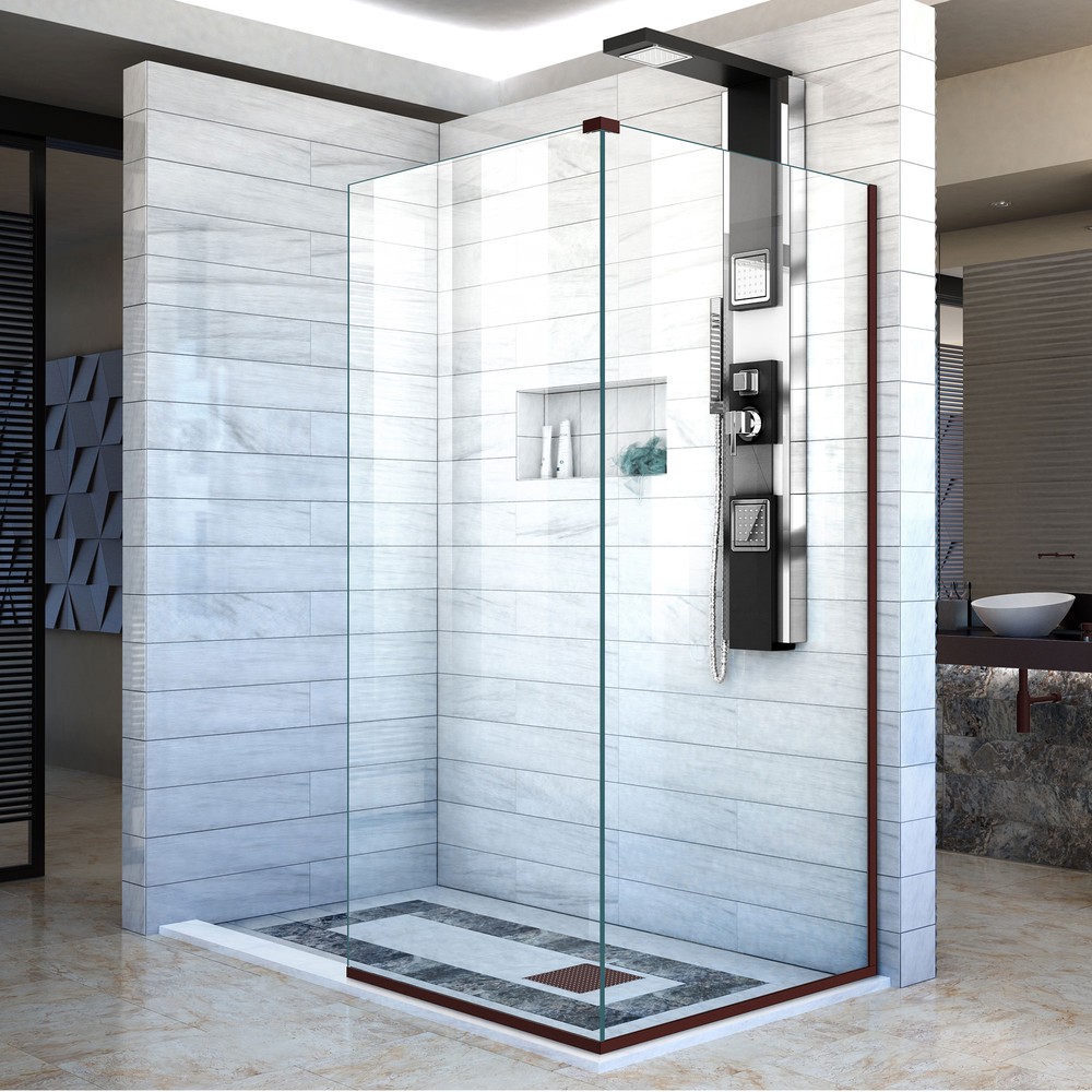 DreamLine Infinity-Z 50-54 in. W x 72 in. H Semi-Frameless Sliding Shower Door, Clear Glass in Brushed Nickel