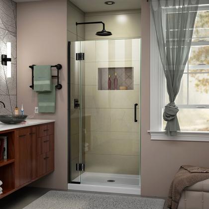 DreamLine Unidoor-X 34 in. W x 72 in. H Frameless Hinged Shower Door in Satin Black